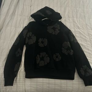 Denim tears pullover hoodie with Dark Gray Floral Clusters